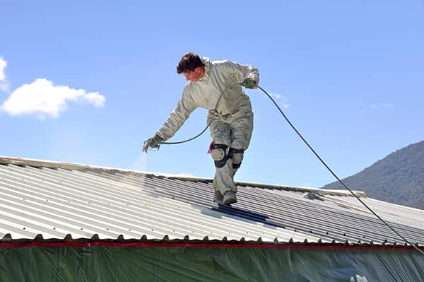 Commercial Roof Silicone Application